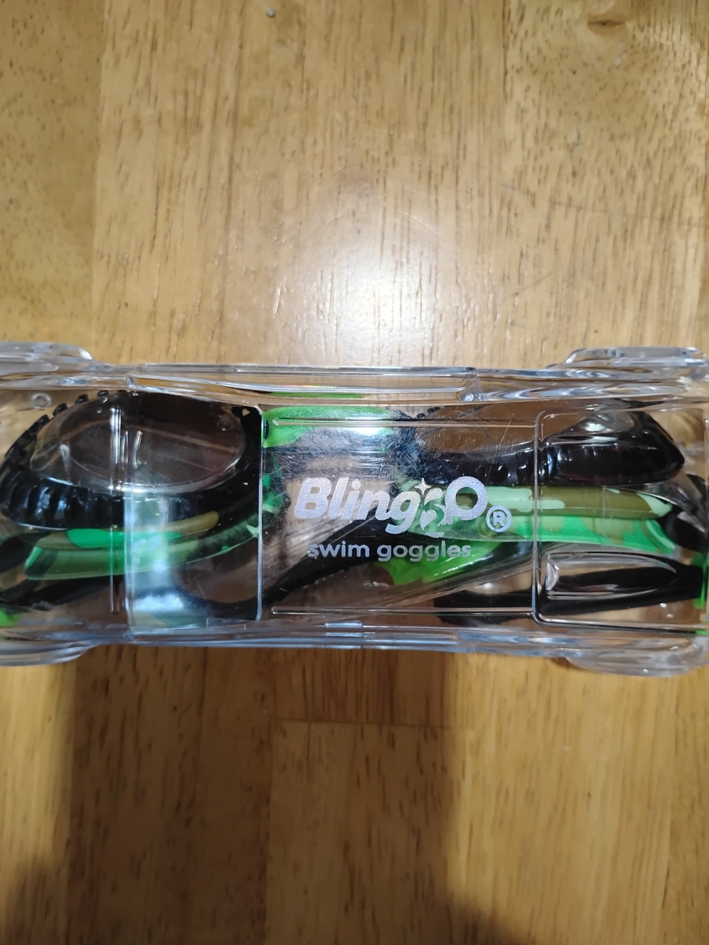 Camo Green and Black Swim Goggles -